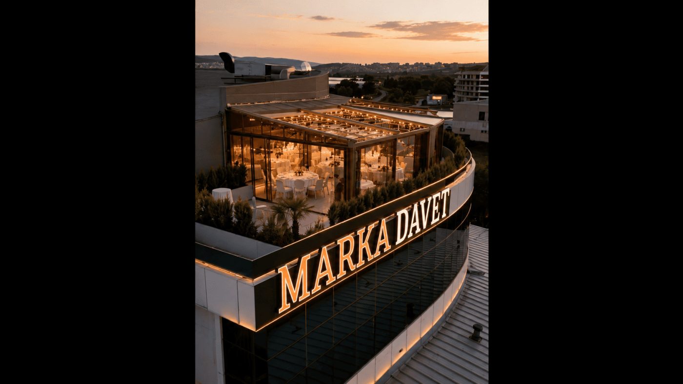 Gün batımında Marka Davet Weddings & Events terası Bursa
